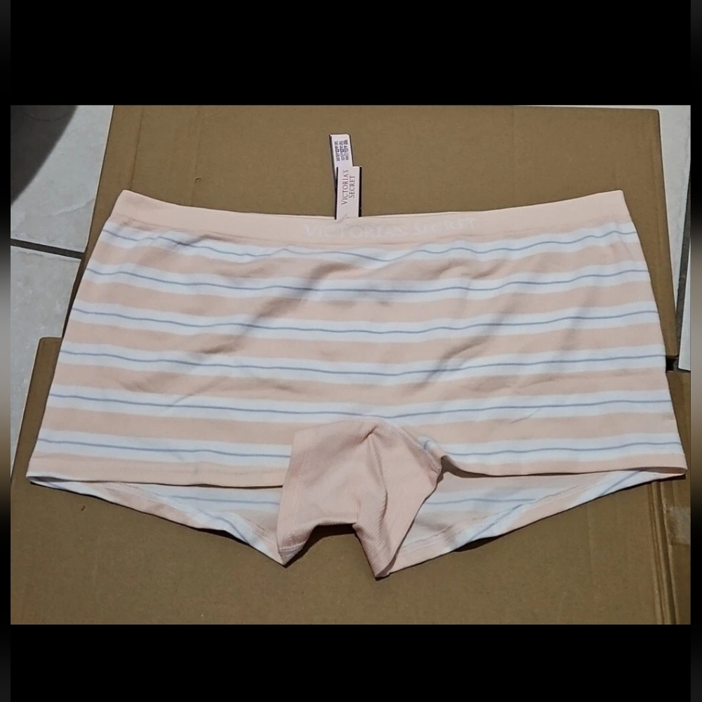 Victoria's Secret 3 Pc Soft Pink and White,  Purple, And Navy Boyshorts Panties